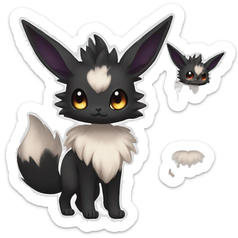 Dark Edgy Kawaii Eeveelution-Cute-Pokémon-fusion full body sticker