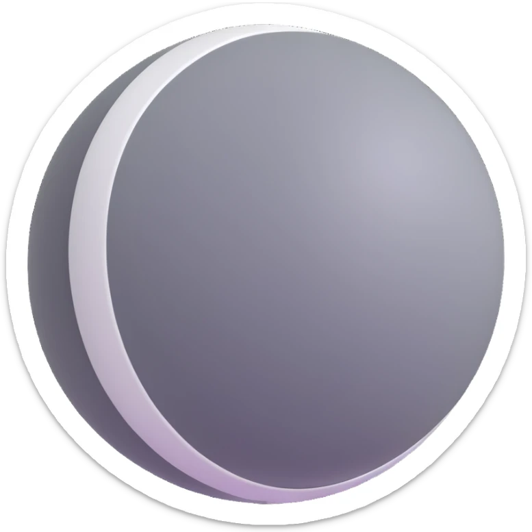 Mercury emoji: a smooth, moon-like gray ball, scarred with white impact marks and patches of lighter plains sticker