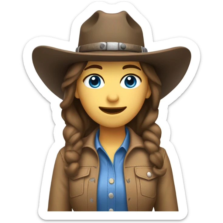 white cowgirl geologist  brown hair blue eyes no glasses sticker