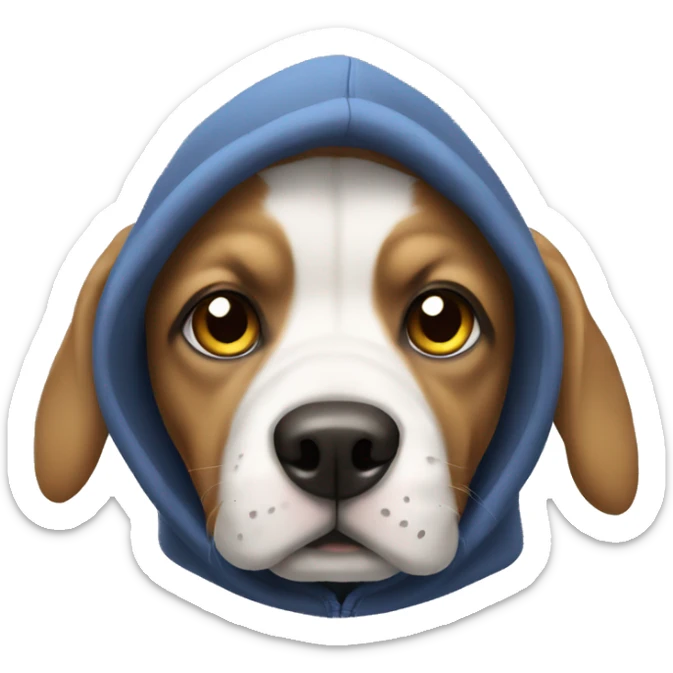 Dog wearing a hoodie sticker