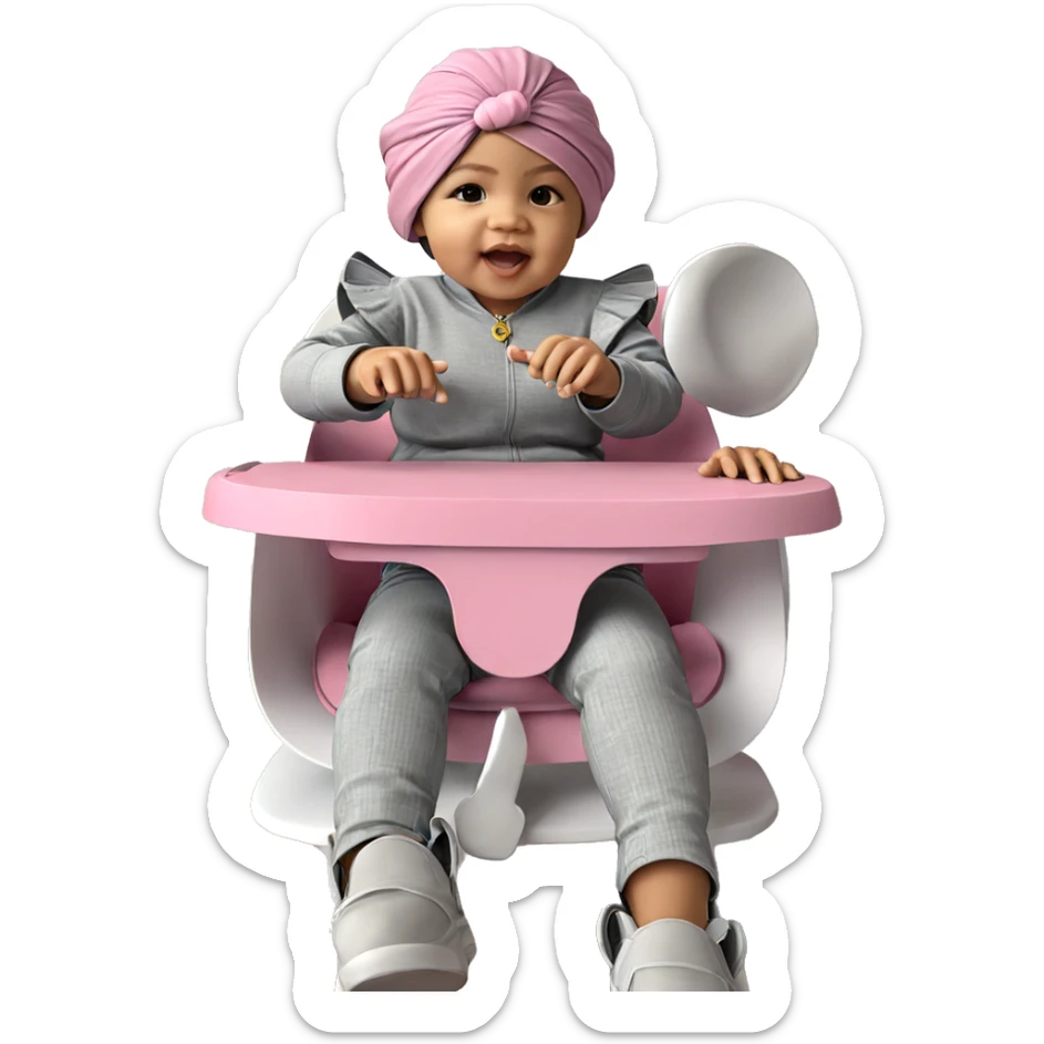 girl sitting in chair sticker