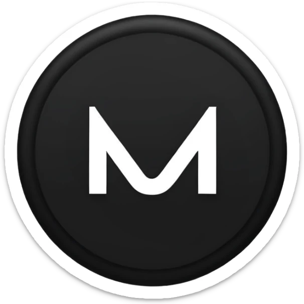 Black circle with “MB” written on in the middle of it. Nothing else no holes or anything. sticker