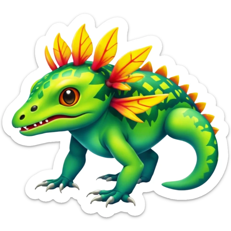  exotic tropical cyber-Litten-Linoone-Noibat-Weavile-Zangoose-Fakémon-Pokémon-Vernid-creature sticker