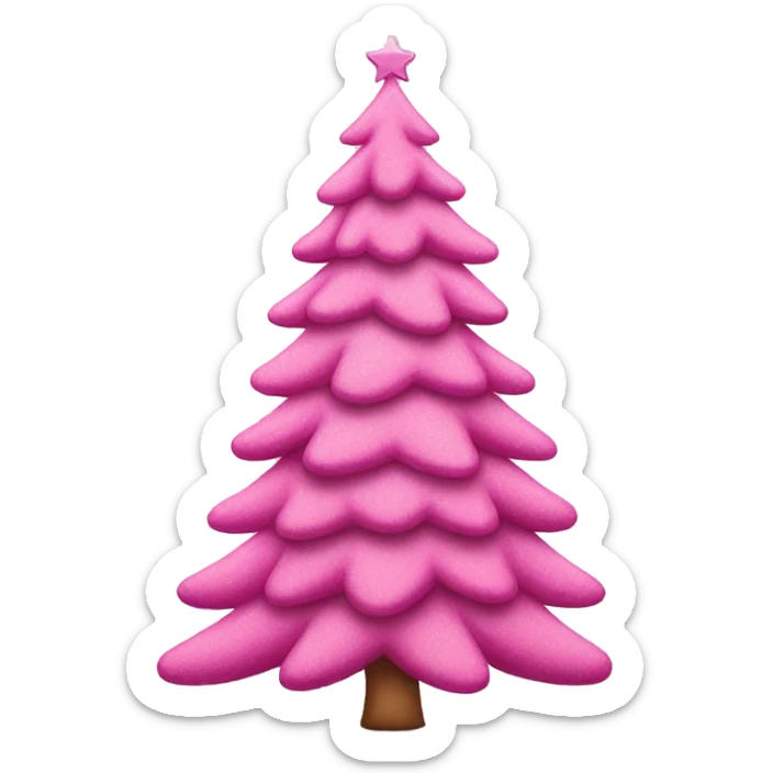 pink christmas tree sticker