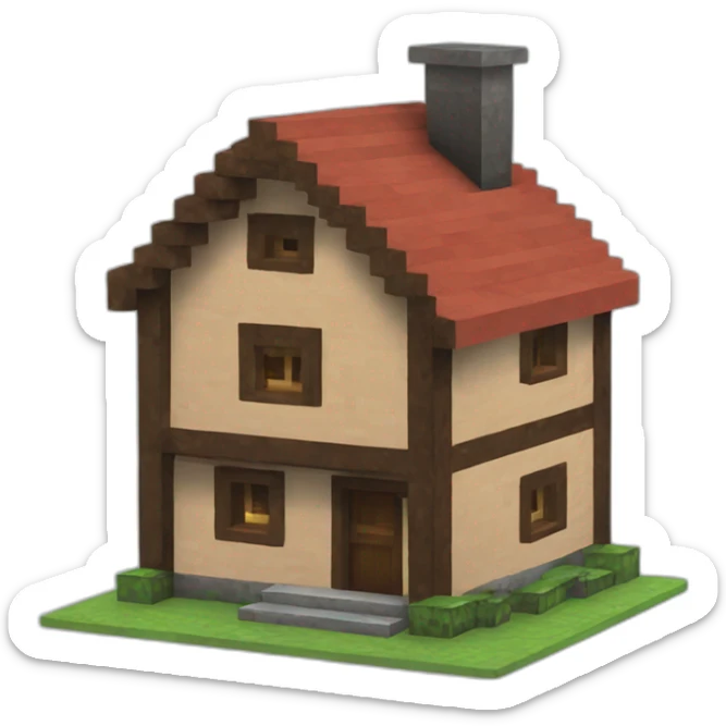 Minecraft house sticker