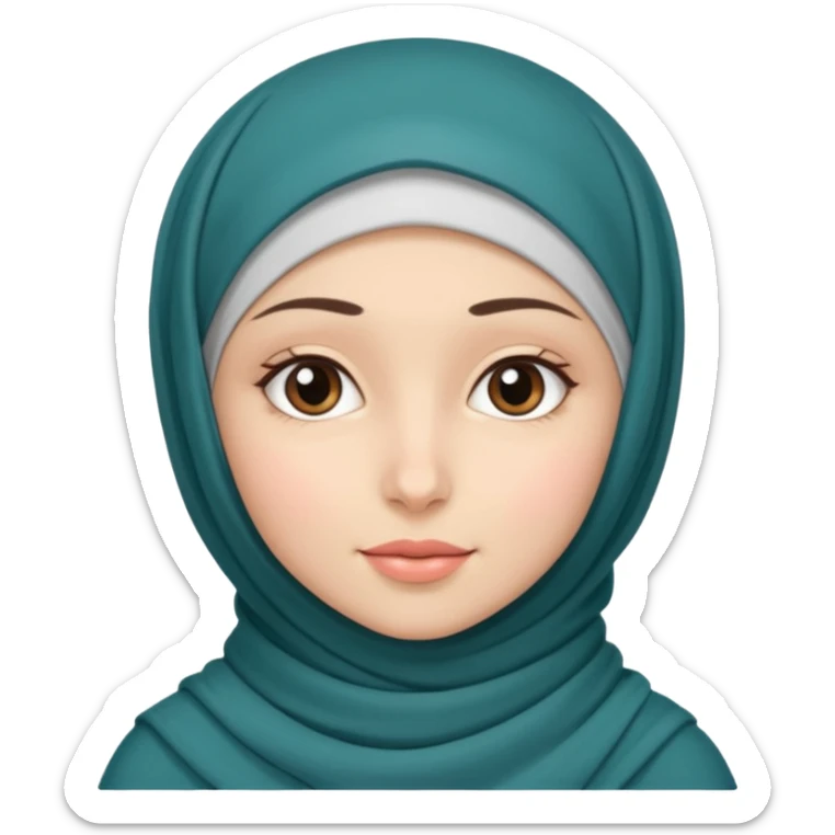 crée moi une jeune fille très belle avec le voile musulaman sticker
