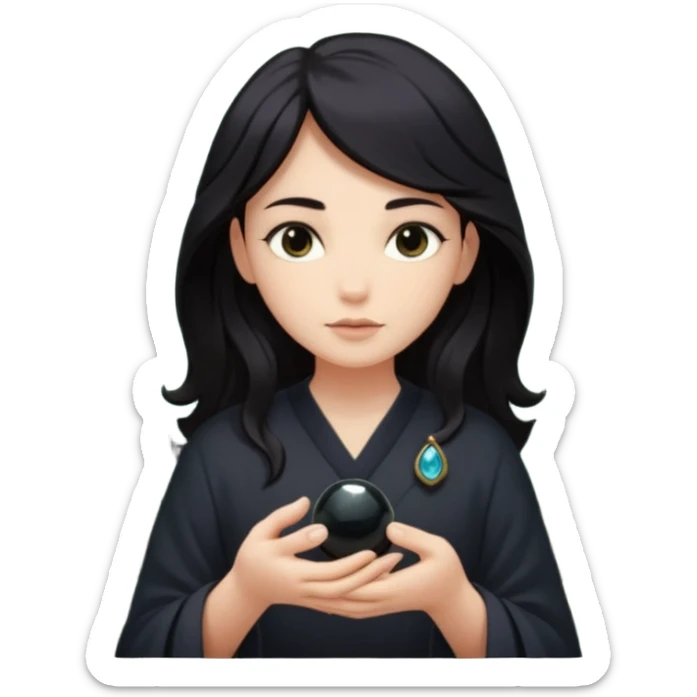 I want an emoji to use for mental wellness in a mystical setting. I want to reference an object that symbolizes the term "Clarity Seeker". It should be relaxing and calm in nature. sticker