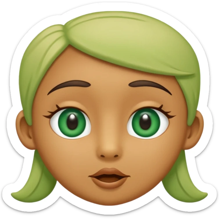 Number four with color green, cute eyes and four mouth from milke salcedo number lore sticker