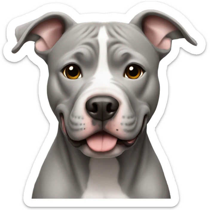 grey pitbull  sticker