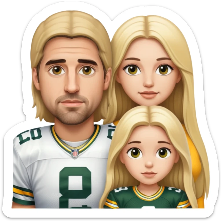 Aaron Rodgers with girl with long blonde hair  sticker