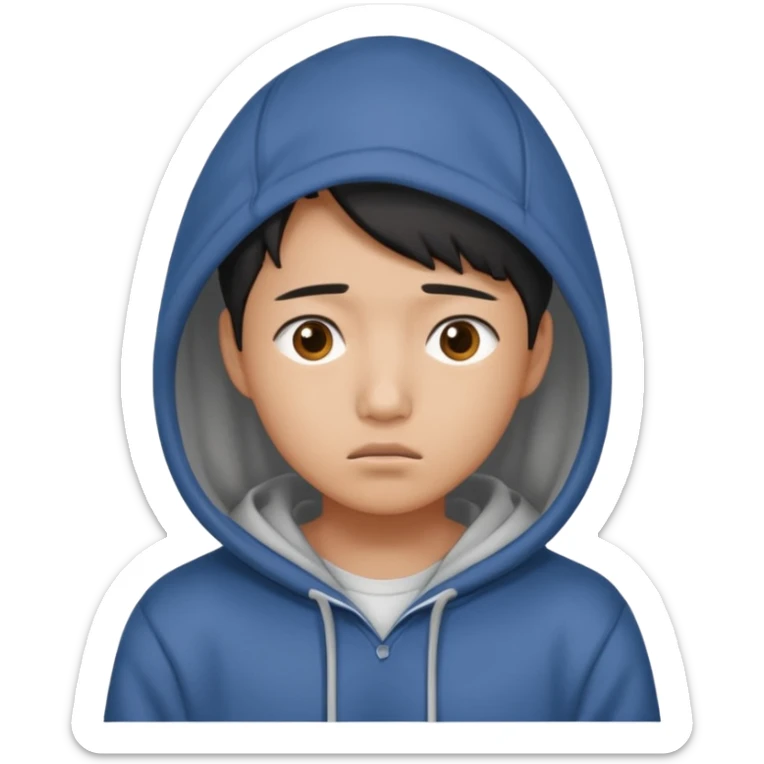 South Korean college student with a worried face (melange hoodie) sticker