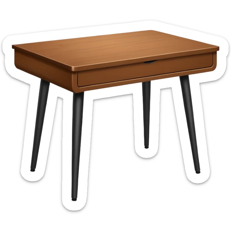 a desk table with 4 black metal legs without any addons, only the table of wood sticker
