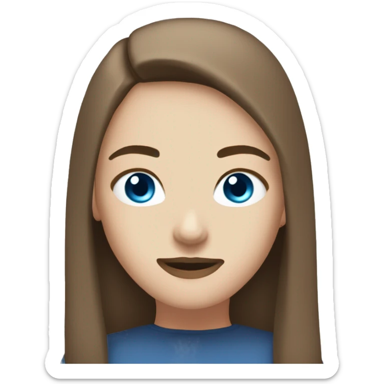 teenage girl long brown hair blue eyes with bald black man with brown eyes and a goatee sticker