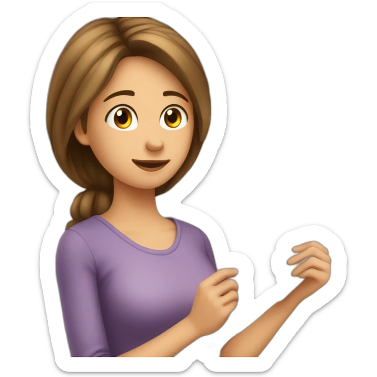 fille qui fait un cœur avec la lettre S sticker