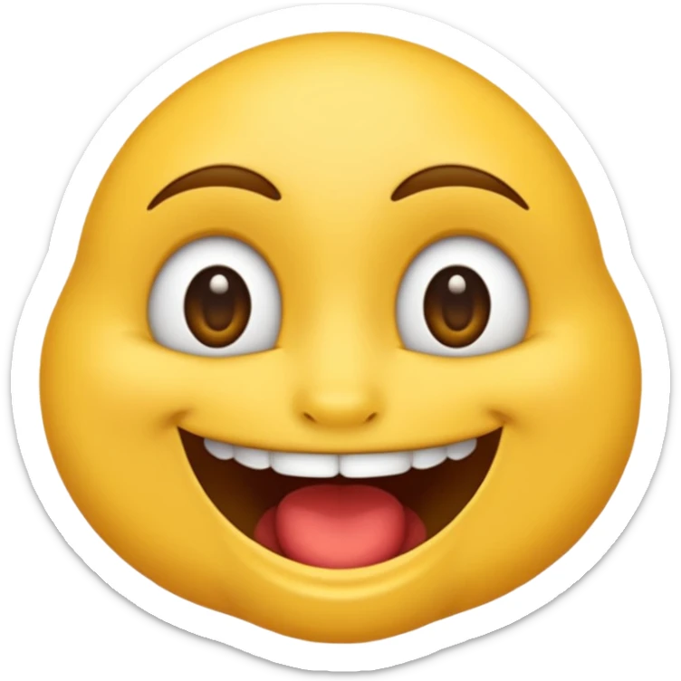 Um emoji souriant classique avec des yeux draguer, qui met un doigt dans sa bouche  sticker