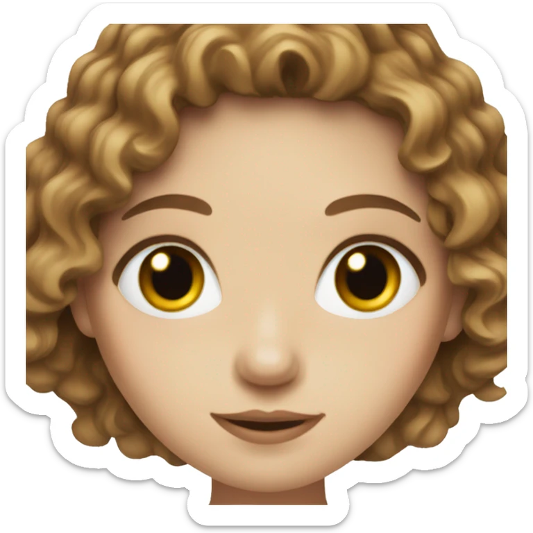 white girl with green eyes and brown wavy hair sticker