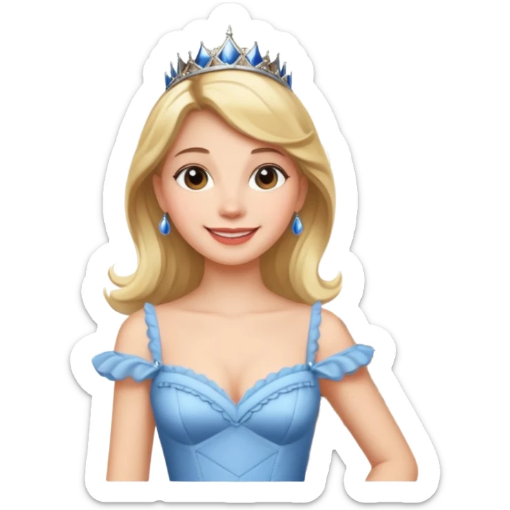 Parisian woman in a princess dress on the Eiffel tower sticker