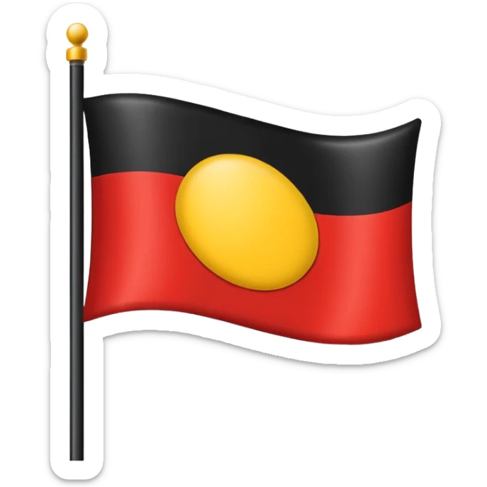 a flag with black on the top and red on the bottom with a yellow circle in the middle  sticker