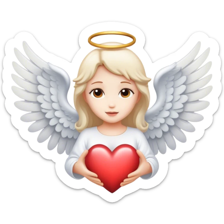 Heart with angel wings sticker
