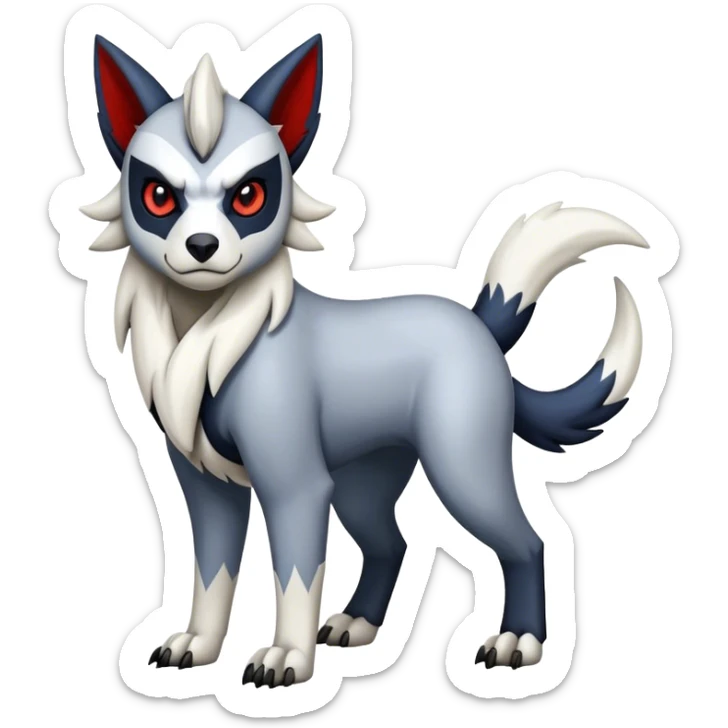 Edgy cool Absol-Zorua-Zangoose-Houndour-Poochyena-creature-hybrid full body  sticker