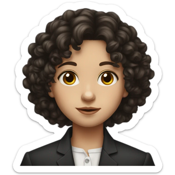young member of Parliament with fair skin, dark and curly hair sticker