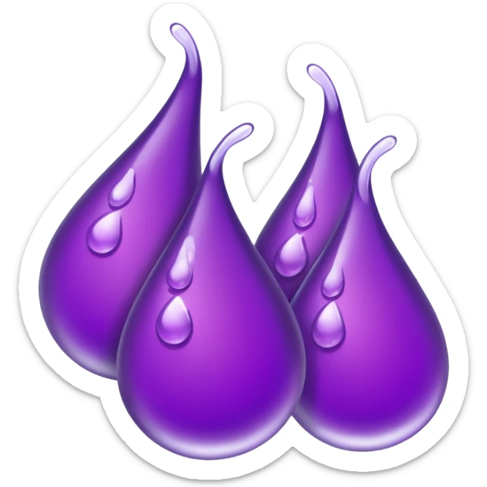 3 purple Drops with kool aids signature color, Juicy , no face just like the dorps 💦 sticker