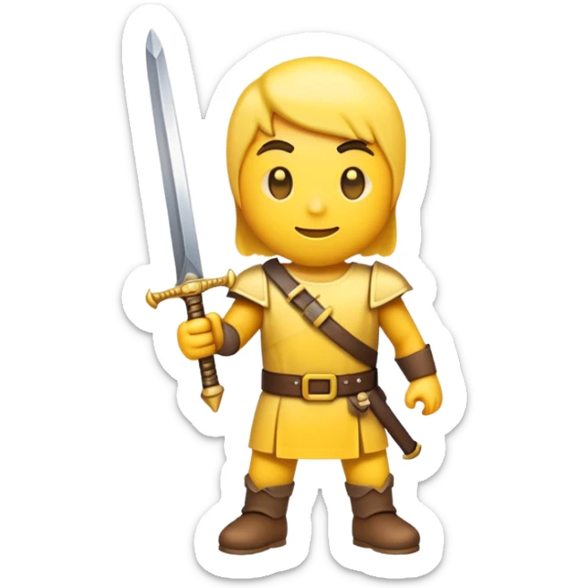 emoji character holding a sword sticker