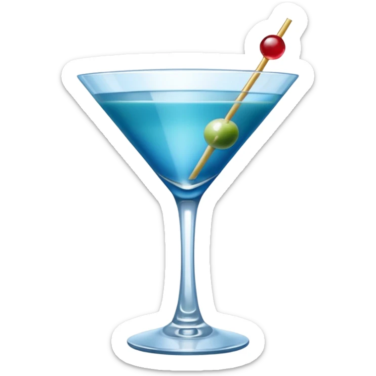 Create an emoji of martini cocktail cheers with blue lagoon cocktail sticker
