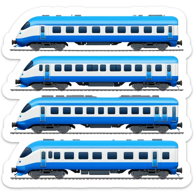 Qinghai-Tibet Railway train, simplified cute emoji style, cartoon modern Chinese train, bold colors sticker