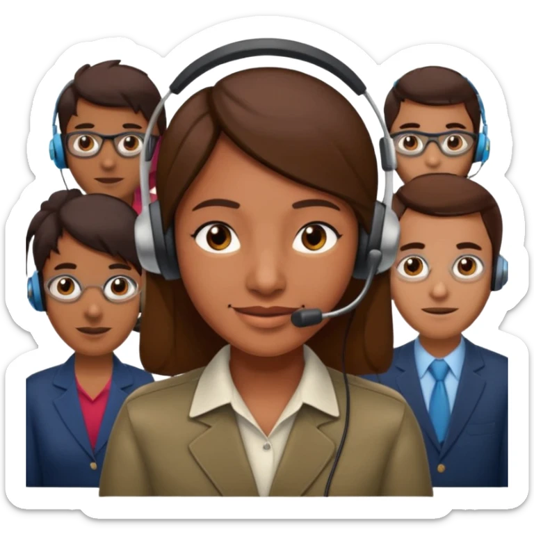 phone scammer in sketchy call center from pakistan with smirk and brown skin sticker