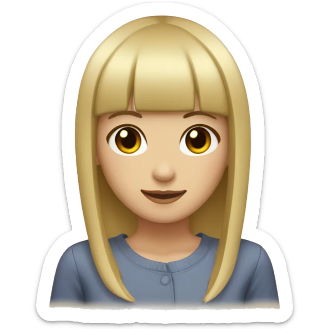 dark-brown-blunt-bangs-short-hair-blonde-tips-tan-skin-japanese-girl sticker