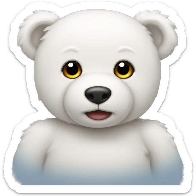 White teddy sticker