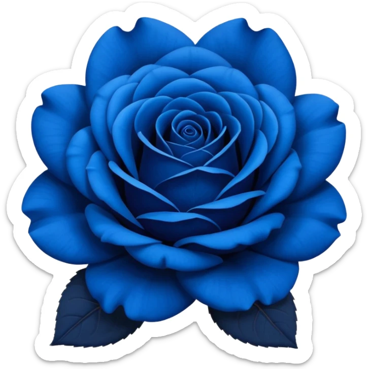 rose shape flower, no stem, now make it a vibrant and bold and darker shade of blue sticker