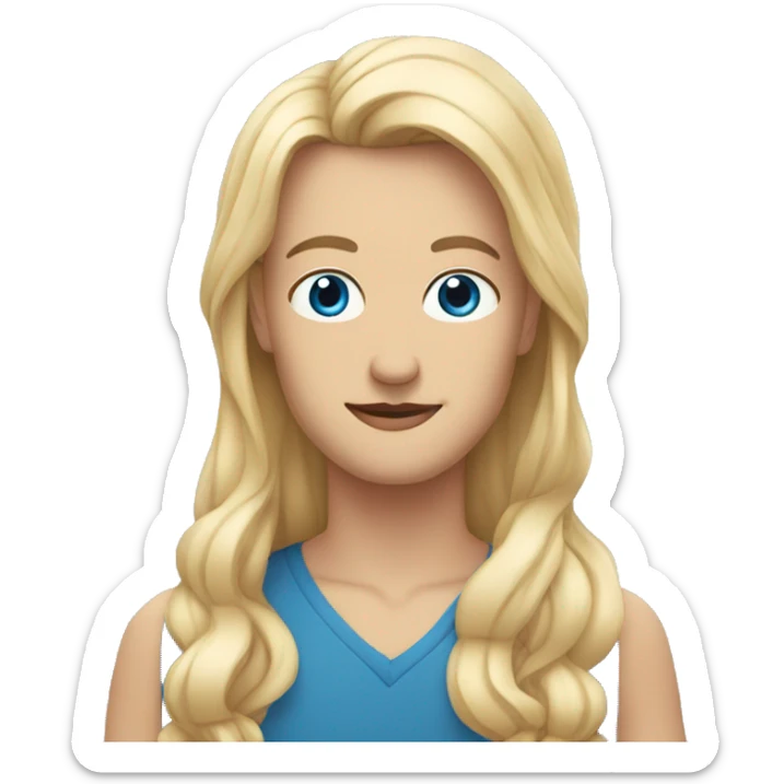 Man with blue eyes, short black hair and a moustache and woman with long blonde hair sticker