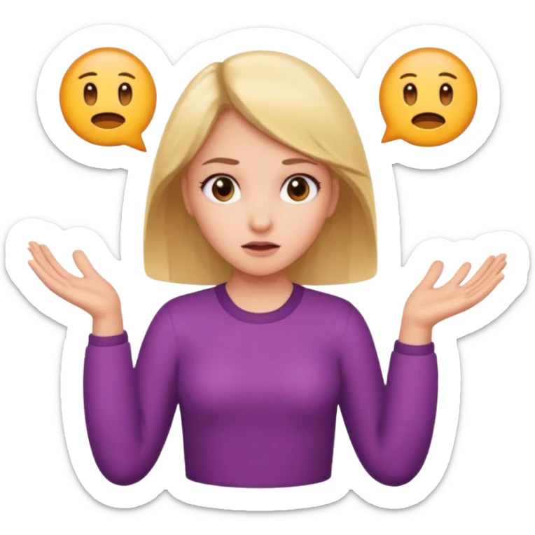 Girl shrugging with a 6 in one hand and a 7 in the other  sticker