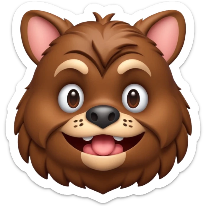 Pug × French Bulldog (Frug) with brown fur. I'd like a 3D emoji sticker