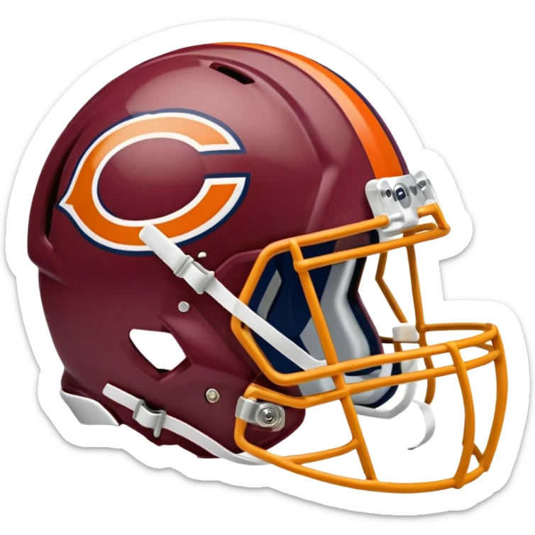 The Washington commanders football helmet and the Chicago Bears football helmet facing each other sticker
