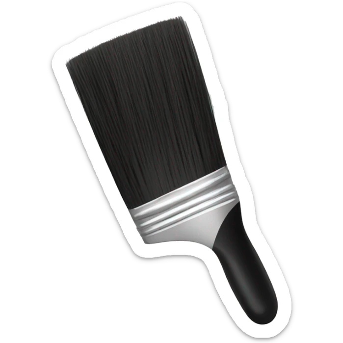 Black art brush sticker