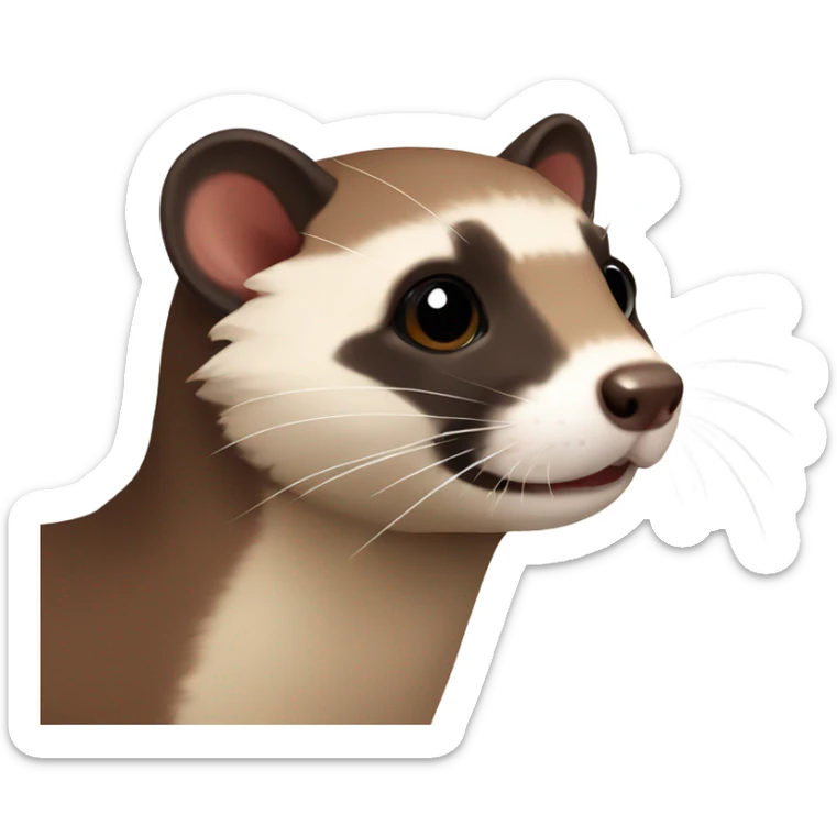 Brown ferret sticker