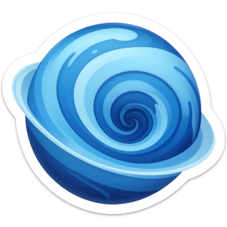 Can you make me an emoji of a blue planet? Without a face, an actual planet. I like swirls of different shades of blue but no clouds  sticker