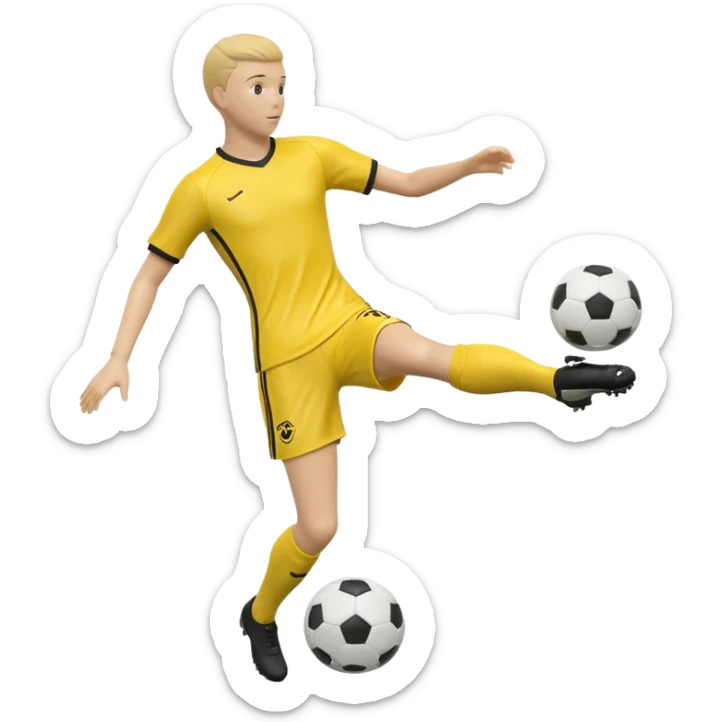 create an emoji of a yellow soccer free kick mannequin - it should just be a piece of soccer equipment sticker