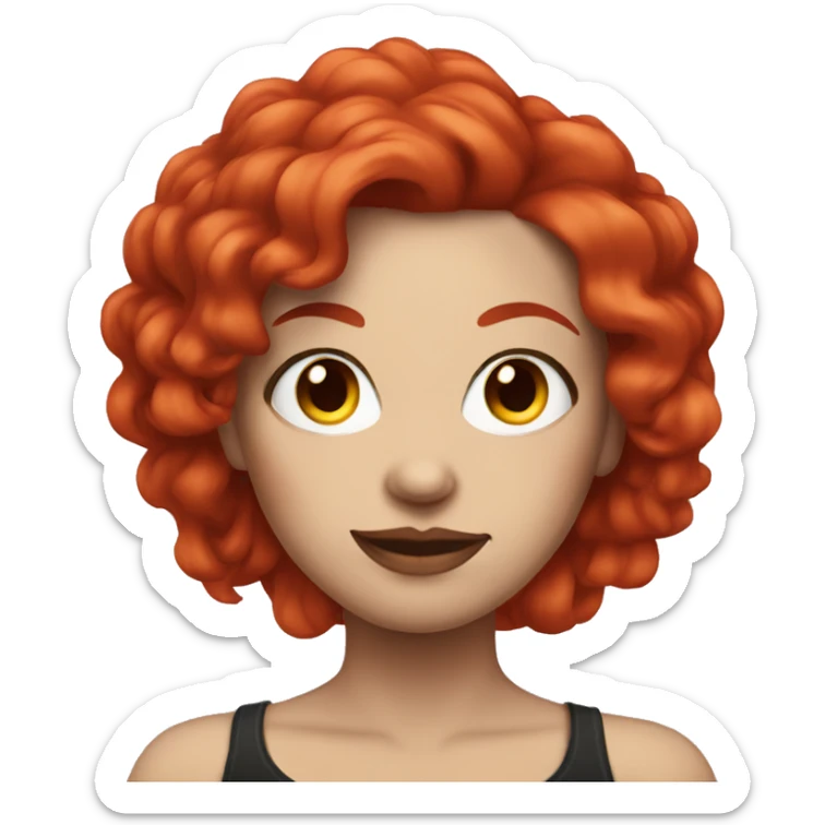tattooed-woman with red hair and white skin sticker