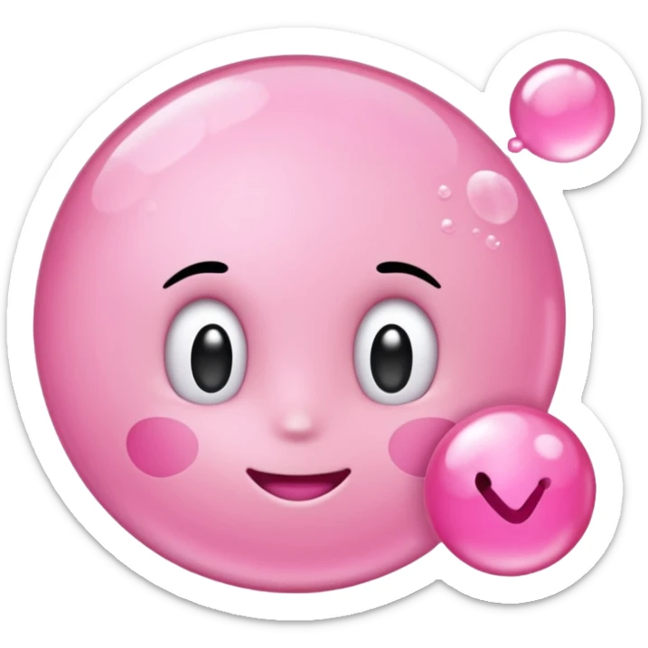 the words 'Something pink' in bubbly pink cartoonish font emoji style sticker