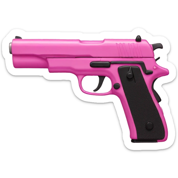 pink gun sticker