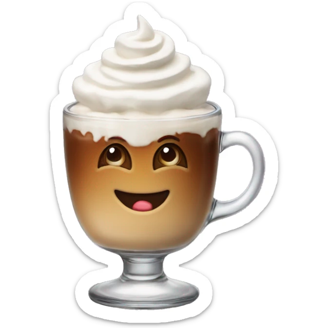 A small glass With Galliano in the bottom, coffee in the middle and some whipped cream in top sticker