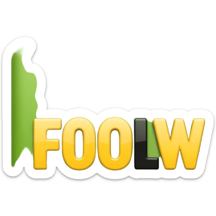 The words Thanks For The Follow with a white background and the words in the colour of the jamaican flag sticker