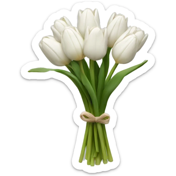 white tulip bouquet  sticker