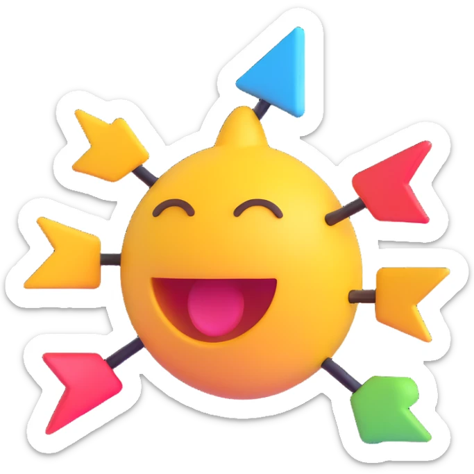 digital marketing, 3D emoji style, includes social media icons and upward arrow sticker