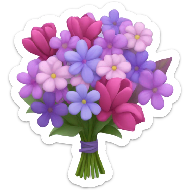 Flower bouquet with pink, fuchsia, lilac and purple flowers sticker