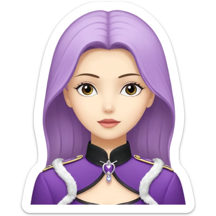 Девушка белокожая, с длинными светло-фиолетовыми волосами, в одежде для йоги, стоит в позе дерева на одной ноге, вторая нога согнута, руки вверху ладонь к ладони, в стиле бимбо пилатес, без лишних конечностей, без деревьев на фоне sticker